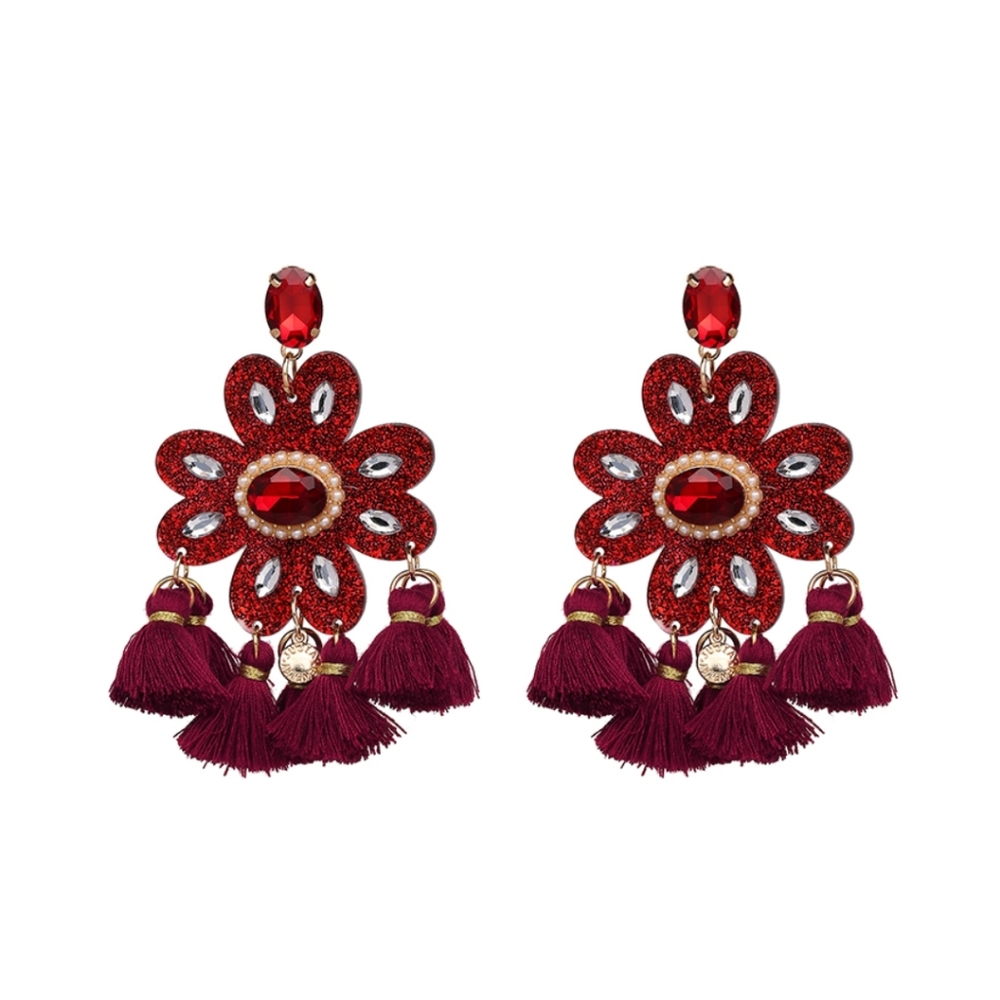 Burgundy Drop Earrings